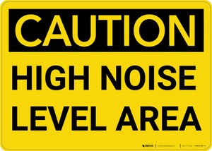 Caution: PPE High Noise Level Area - Wall Sign