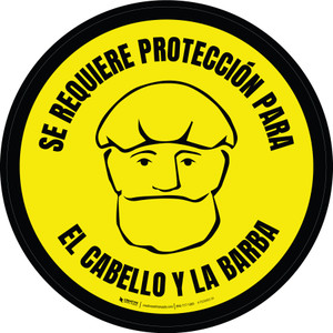 Se Requiere Protección para el Cabello y la Barba - Floor Sign