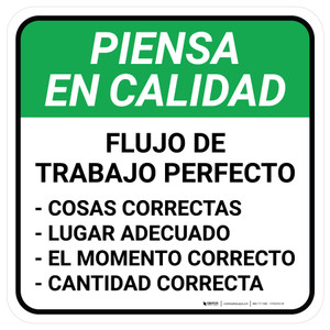 Piensa Lean - Flujo de trabajo perfecto - Square - Floor Sign
