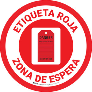 Etiqueta Roja Zona de Espera - Floor Sign