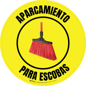 Aparcamiento para Escobas (Real) Circular - Floor Sign
