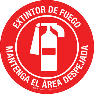 Extintor de Fuego - Mantenga el Área Despejada - Floor Sign