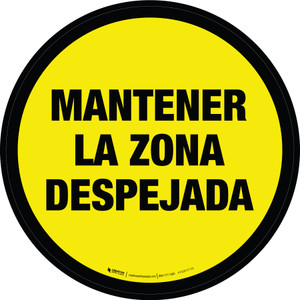 Mantener la Zona Despejada Circular - Floor Sign