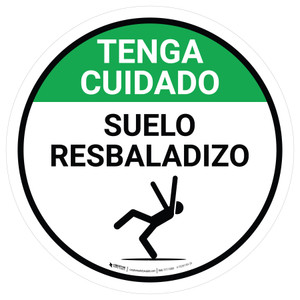 Tenga Cuidado Suelo Resbaladizo Español con Icono - Floor Sign