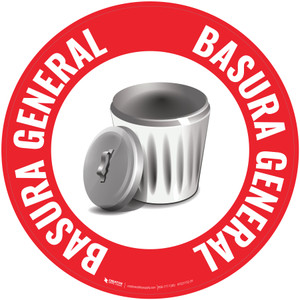 Basura General - Señal de Suelo Rojo - Floor Sign