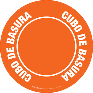 Cubo de Basura (Naranja) Circular - Floor Sign