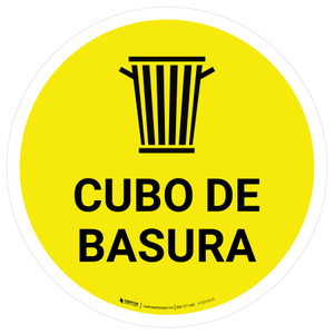 Cubo de Basura Amarilla con Icono Circular - Floor Sign