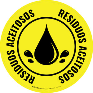 Residuos Aceitosos Circular - Floor Sign