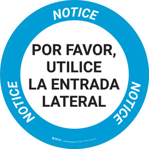 Aviso - Por Favor, Utilice la Entrada Lateral - Floor Sign