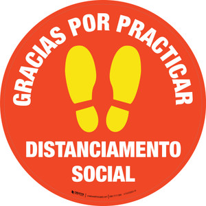 Gracias por Practicar el Distanciamiento Social Circular - Floor Sign