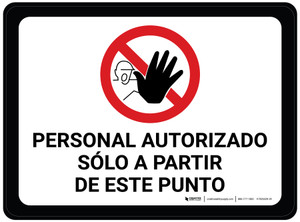 Personal Autorizado - Sólo a Partir de Este Punto con Icono Rectangular - Floor Sign