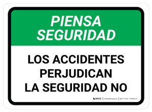 Piensa Seguridad - Los Accidentes Perjudican La Seguridad Rectangular - Floor Sign