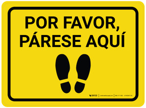 Por Favor, Párese Aquí Rectangular - Floor Sign