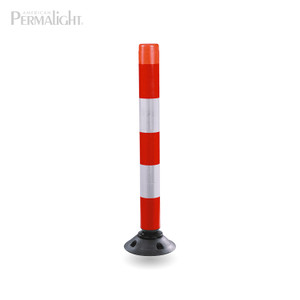 PERMALIGHT® Striped Reflective Bollard Divider PERMALIGHT® Striped Reflective Bollard Divider