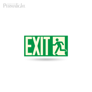 PERMALIGHT® Photoluminescent Man Running + Exit Sign PERMALIGHT® Photoluminescent Man Running + Exit Sign