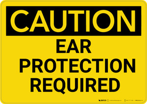 Caution: PPE Ear Protection Required - Wall Sign