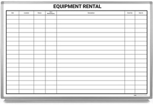 Equipment Rental Whiteboard