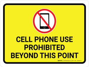 Cell Phone Use Prohibited Landscape - Wall Sign