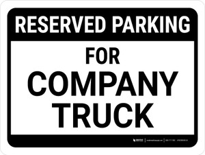 Reserved Parking For Company Landscape - Wall Sign