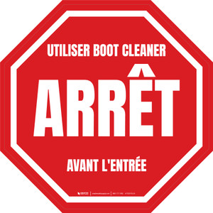 Arrêter D'Utiliser Boot Cleaner Avant L'Entrée Étage Signe