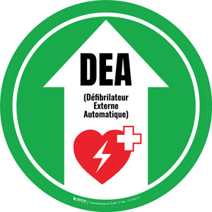 DEA Défibrilateur Externe Automatique De-Chaussée Signe