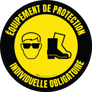 Équipement de protection individuelle obligatoire Lunettes et Chaussures De-Chaussée Signe