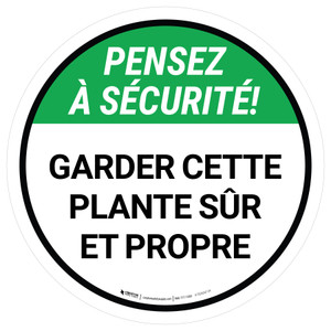 Pensez À Sécurité Gardez Cette Plante De Sécurité Et De Propreté Rond De-Chaussée Signe