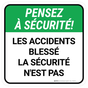 Pensez À Sécurité Les Accidents De Blesser La Sécurité Ne Marche Pas De-Chaussée Signe