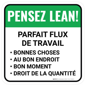 Pensez Lean Parfait Flux De Travail Carré De-Chaussée Signe