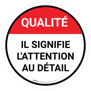 Qualité Cela Signifie Que L'Attention Au Détail De-Chaussée Signe