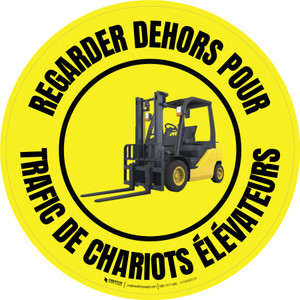 Regarder Dehors Pour Trafic De Chariots De-Chaussée Signe Regarder Dehors Pour Trafic De Chariots De-Chaussée Signe