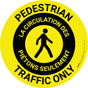 La Circulation Des Piétons Seulement Bilingue De-Chaussée Signe
