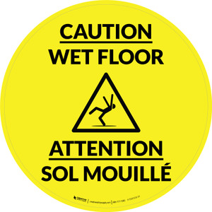 Caution Wet Floor/Attention Sol Mouillé (English French) - Floor Sign