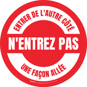 Ne Pas Entrer Entrer De L'Autre Côté Une Façon Allée Étage Signe