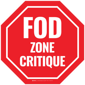 FOD Zone Critique ARRÊT Étage Signe