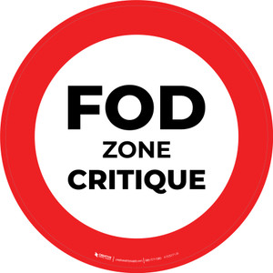 FOD Zone Critique de Type A Étage Signe