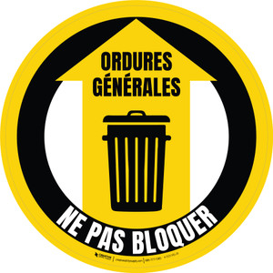 Ordures Générales Jaune De-Chaussée Signe