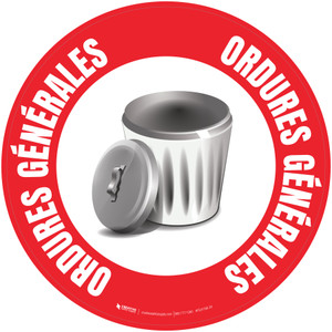 Ordures Générales Rouge De-Chaussée Signe
