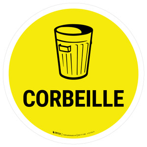 Poubelle Jaune avec l'Icône De-Chaussée Signe