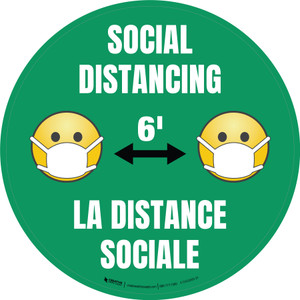 La Distance sociale avec Masque Rouge De-Chaussée Signe