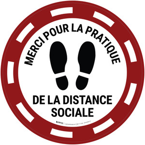 Merci pour la Pratique de la Distanciation Sociale Casino-Rouge De-Chaussée Signe Merci pour la Pratique de la Distanciation Sociale Casino-Rouge De-Chaussée Signe