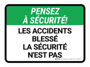 Pensez À Sécurité - Les Accidents De Blesser La Sécurité Ne Rectangulaire De-Chaussée Signe