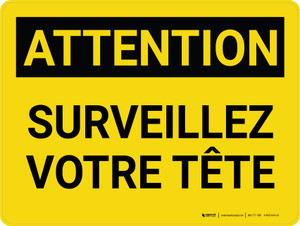 Attention: À Votre Tête (Caution: Watch Your Head) French Landscape - Wall Sign