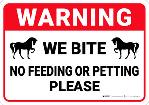 Warning: No Feeding Or Petting Horse - Wall Sign Warning: No Feeding Or Petting Horse - Wall Sign