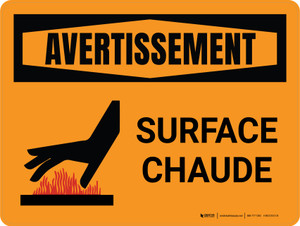 Attention: Surface Chaude (Warning: Hot Surface) French Landscape - Wall Sign