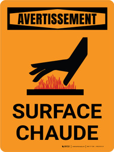 Attention: Surface Chaude (Warning: Hot Surface) French Portrait - Wall Sign