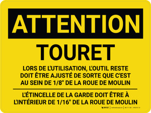 Attention: Touret (Caution: Bench Grinder) French Landscape - Wall Sign