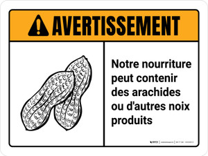 Avertissement: la Rotation de l'Équipement de Verrouillage de l'Alimentation Avant d'Entrer (Warning: Rotating Equipment Lockout Power Before Entering ANSI) French Landscape - Wall Sign