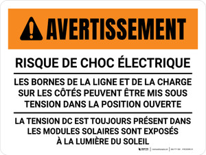 Avertissement: Zone de Soudage Ne Pas se tenir Près de l'Arc le port de l'EPI (Warning: Welding Area Do Not Stand Near Arc Wear PPE) French Landscape - Wall Sign