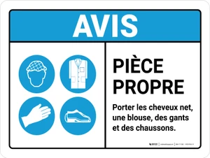 Notice: Chambre Propre (Notice: Cleanroom) French Landscape - Wall Sign